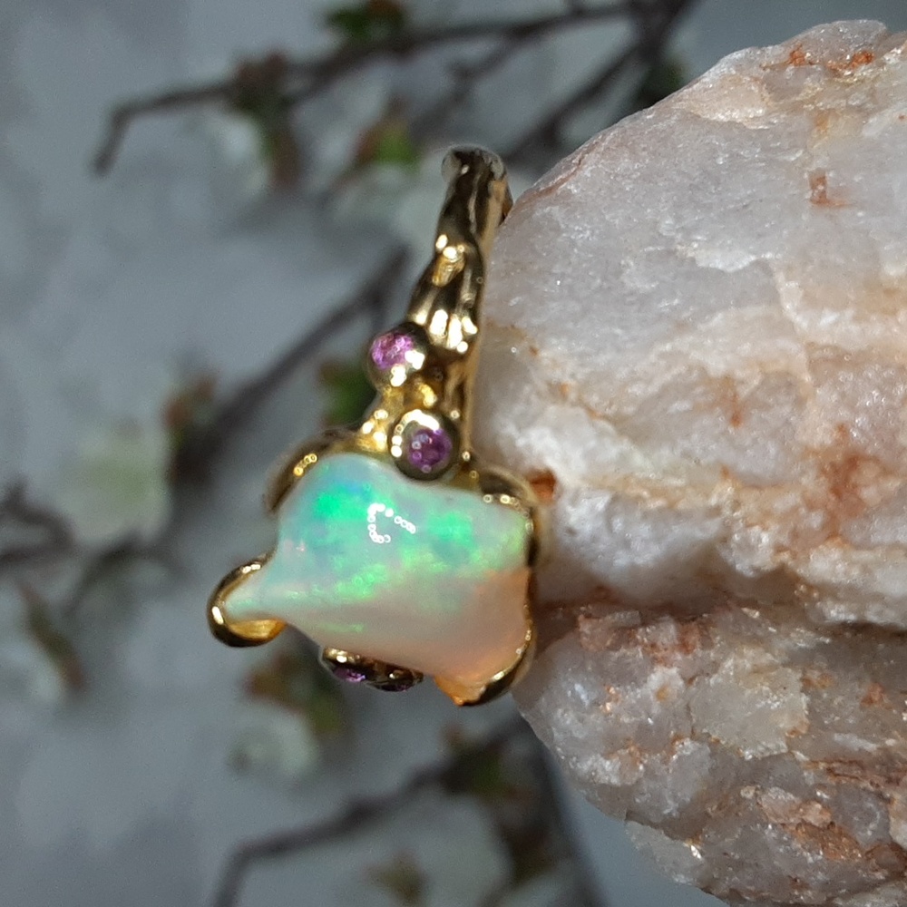 ๐925 Ethiopian Opal, Amethyst, Gold Over Sterling. Price Is Firm. - Picture 9 of 14